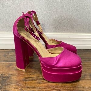 Azalea Wang Bratz Bright Pink Platform Closed Toe Heels Size 9 Dollz Kill Spike